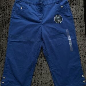 Karen Scott Women's Royal Blue Tummy Control Capris NWT Sz16